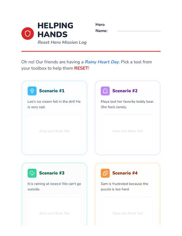 Helping Hands Scenario Cards