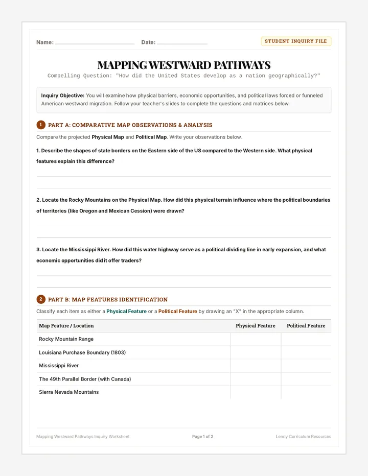 Pathways Inquiry Worksheet