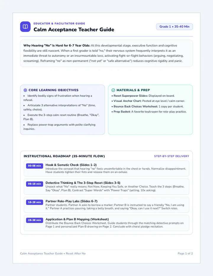 Calm Acceptance Teacher Guide