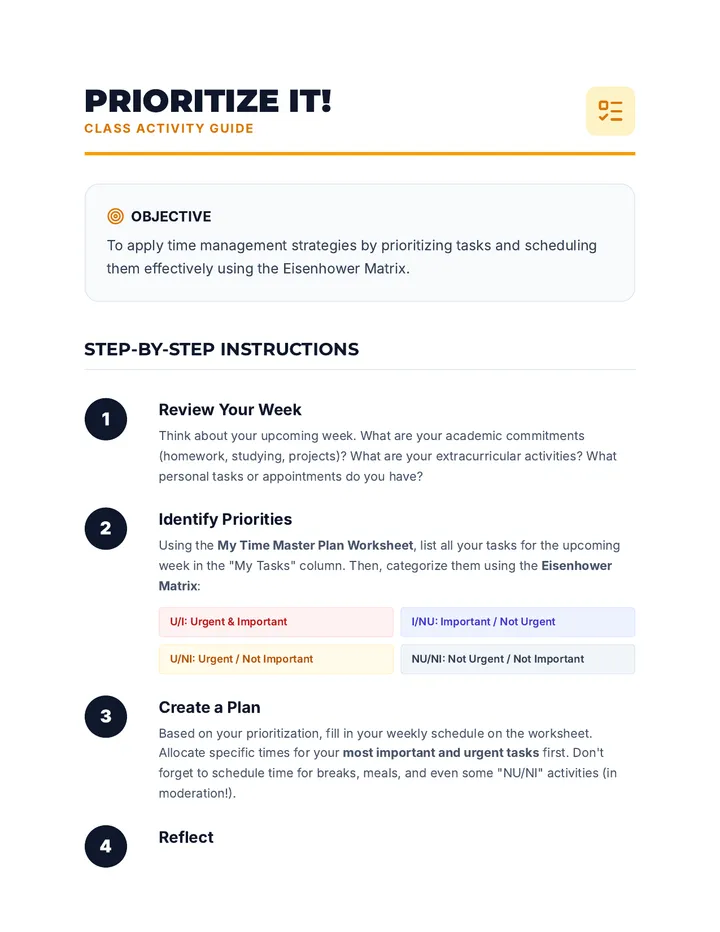 Prioritize It Activity Guide