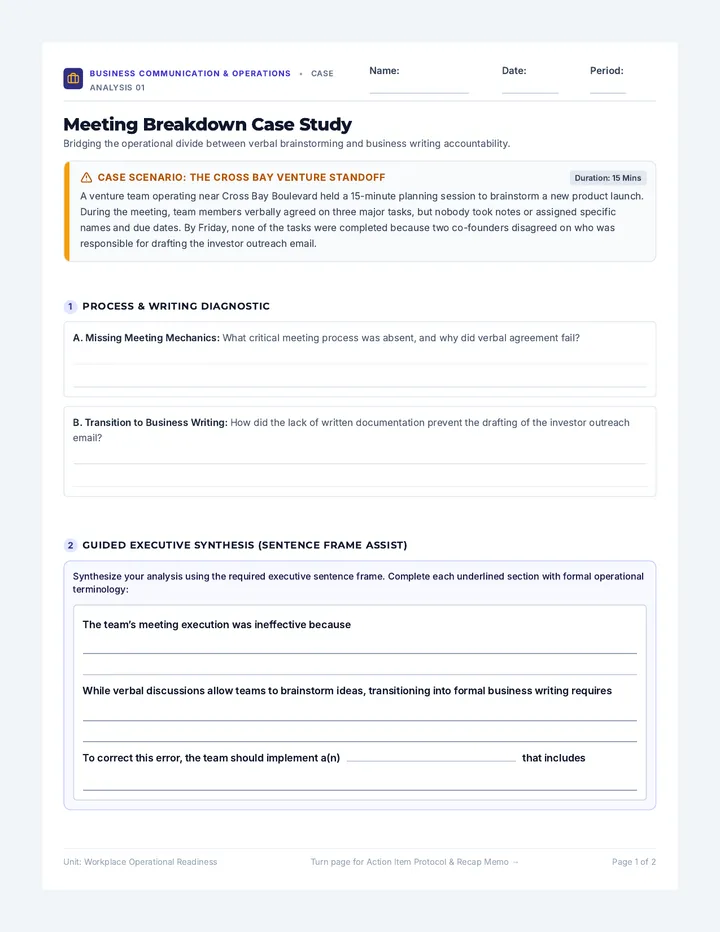 Meeting Breakdown Case Study