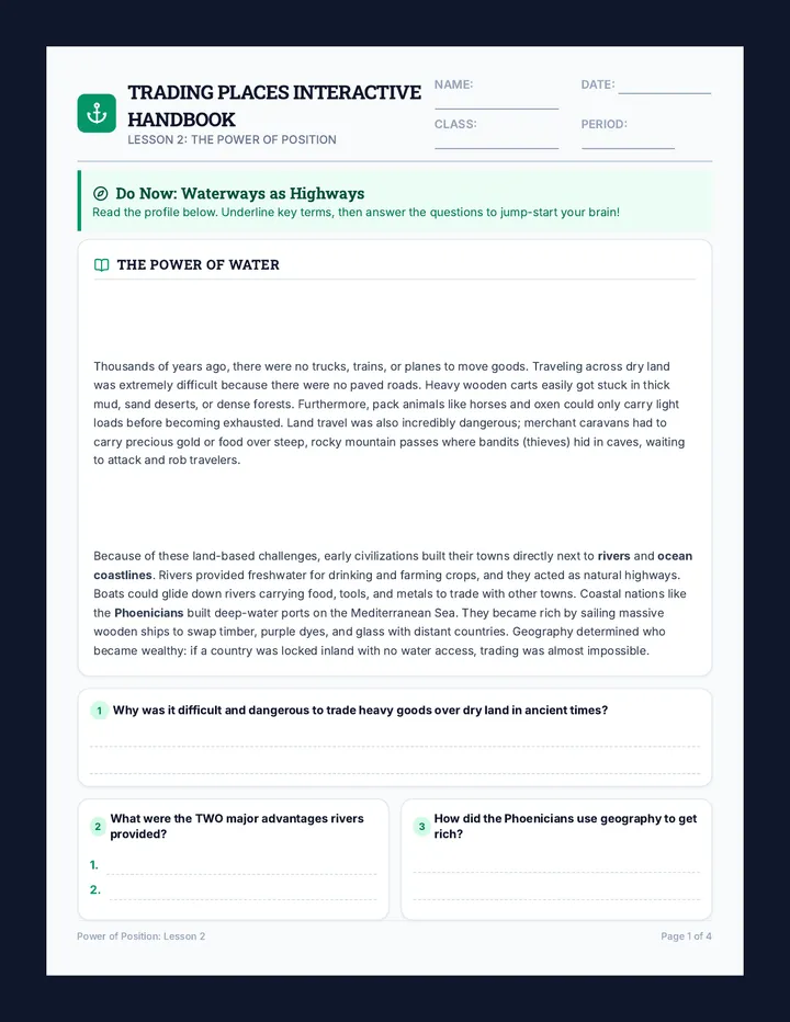 Trading Places Student Handbook