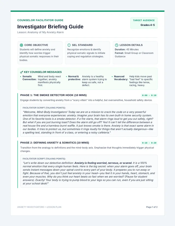 Investigator Briefing Guide
