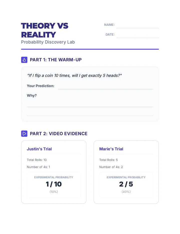 Probability Discovery Worksheet