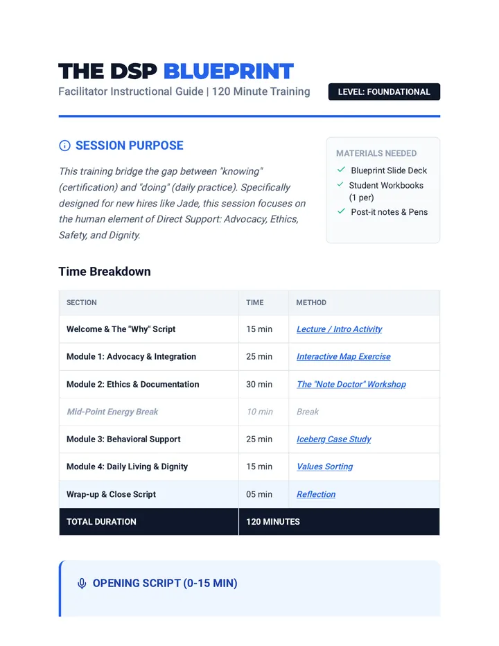 DSP Blueprint Facilitator Guide