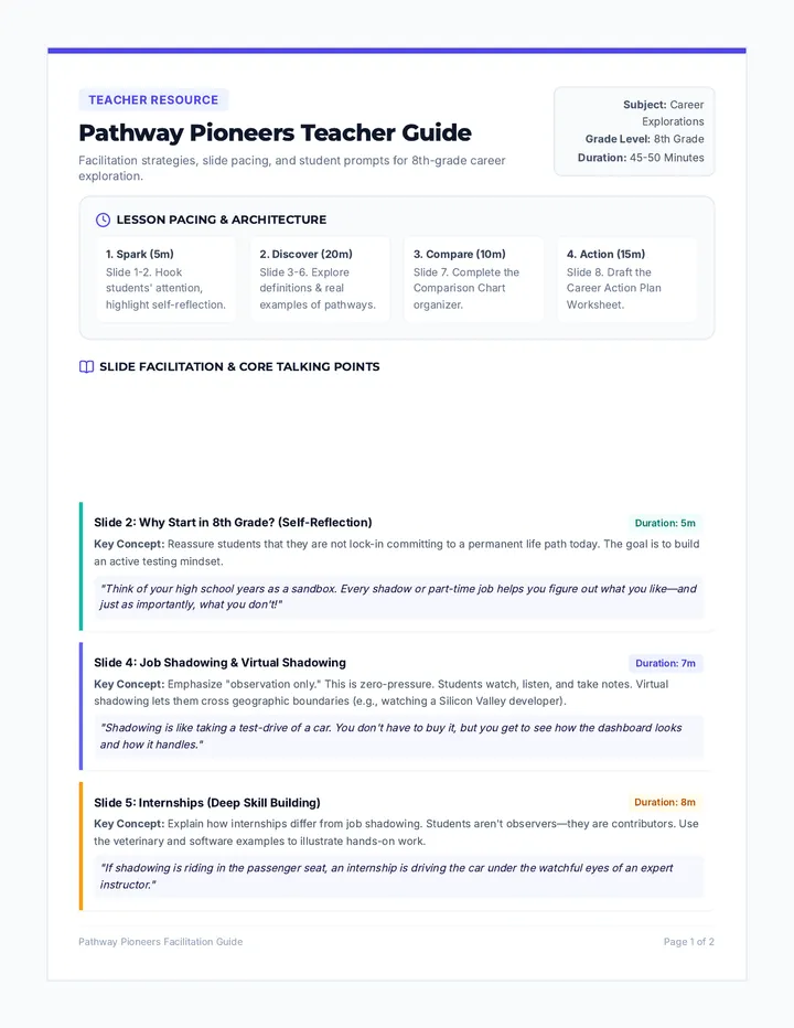 Pathway Pioneers Teacher Guide