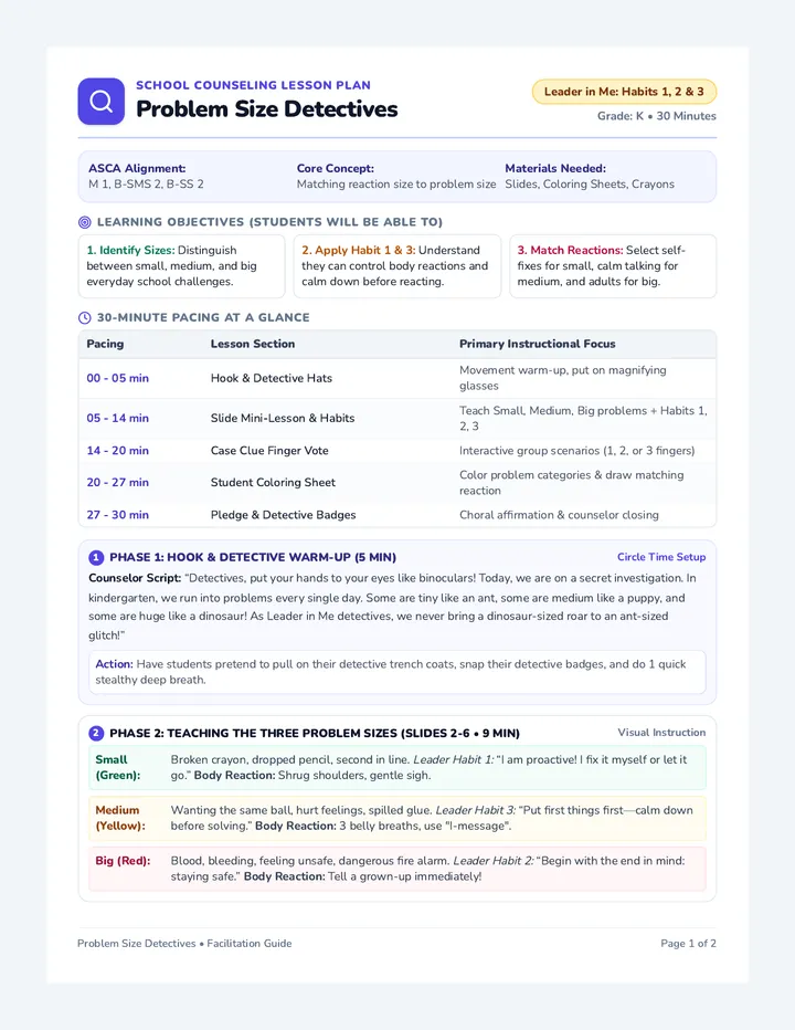 Problem Size Facilitation Guide