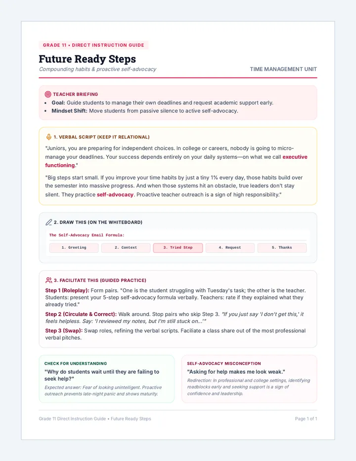 Future Ready Steps Direct Instruction Guide