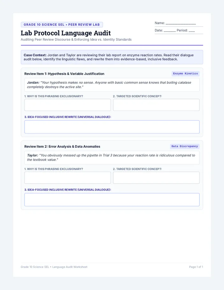 Lab Protocol Audit Worksheet