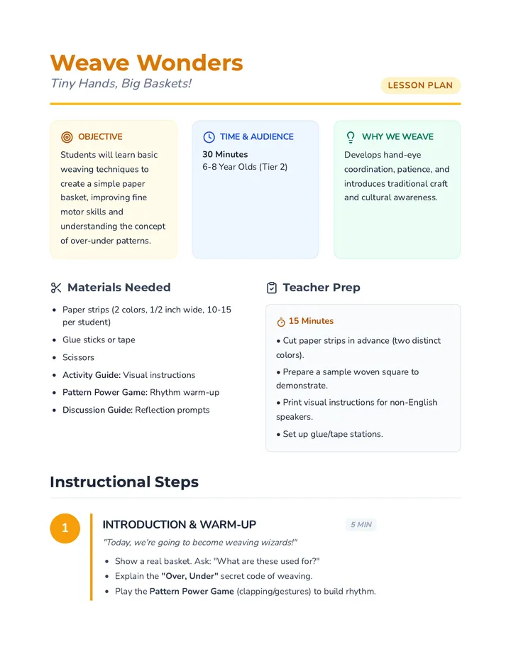Weave Wonders Teacher Guide