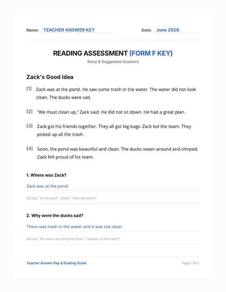 Zack Good Idea Answer Key