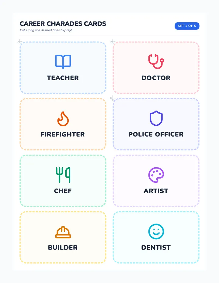 Career Charades Cards