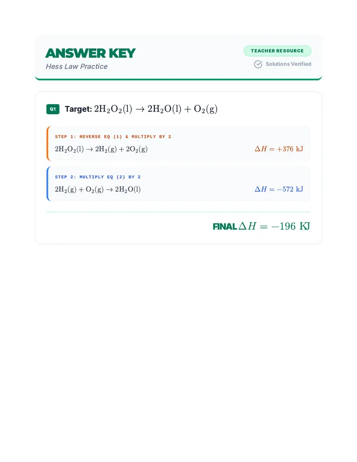 Hess Practice Answer Key