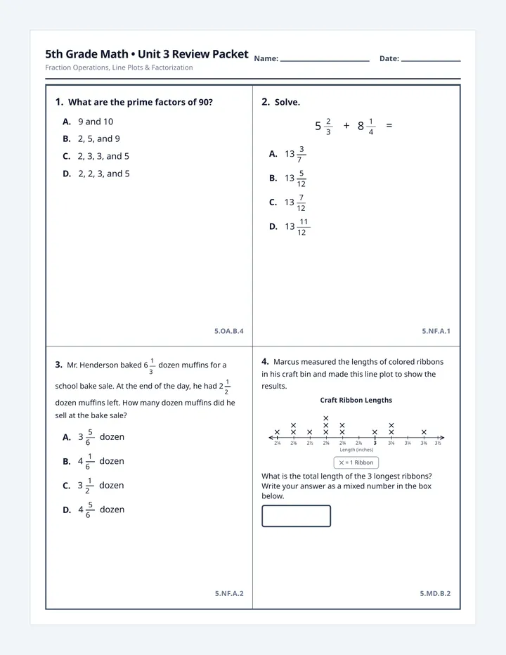 Fraction Review Packet
