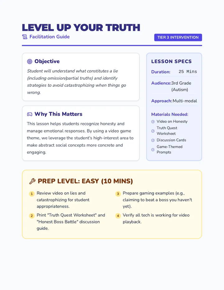 Level Up Lesson Plan