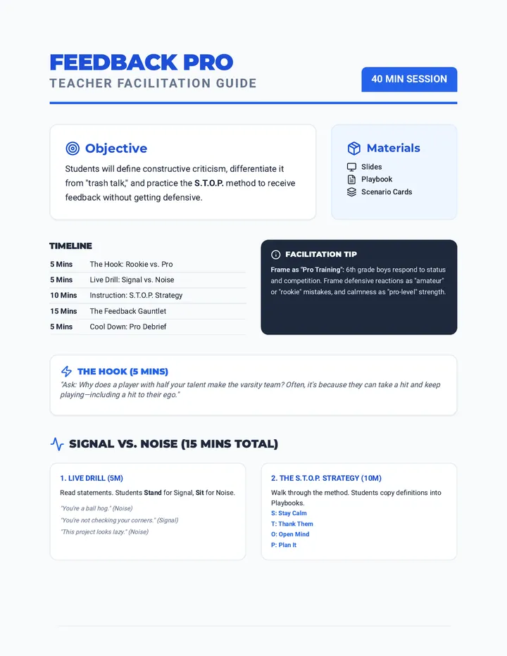 Feedback Pro Teacher Guide