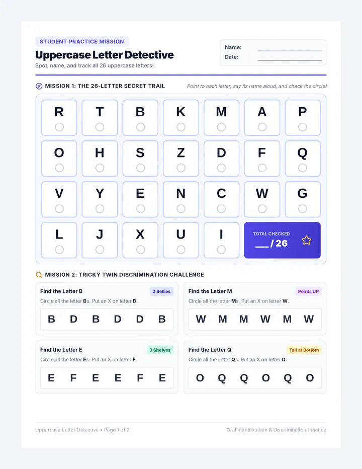 Letter Detective Worksheet