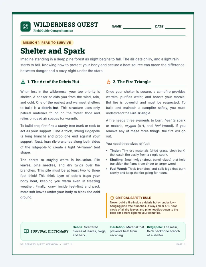 Shelter and Spark Workbook