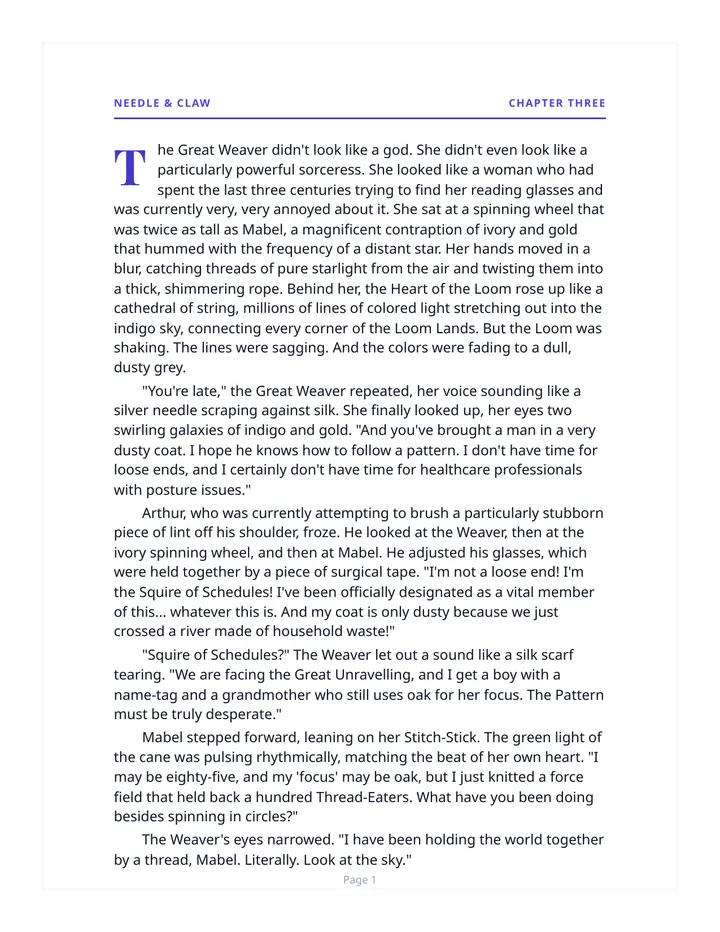 Needle and Claw Chapter 3 Reading