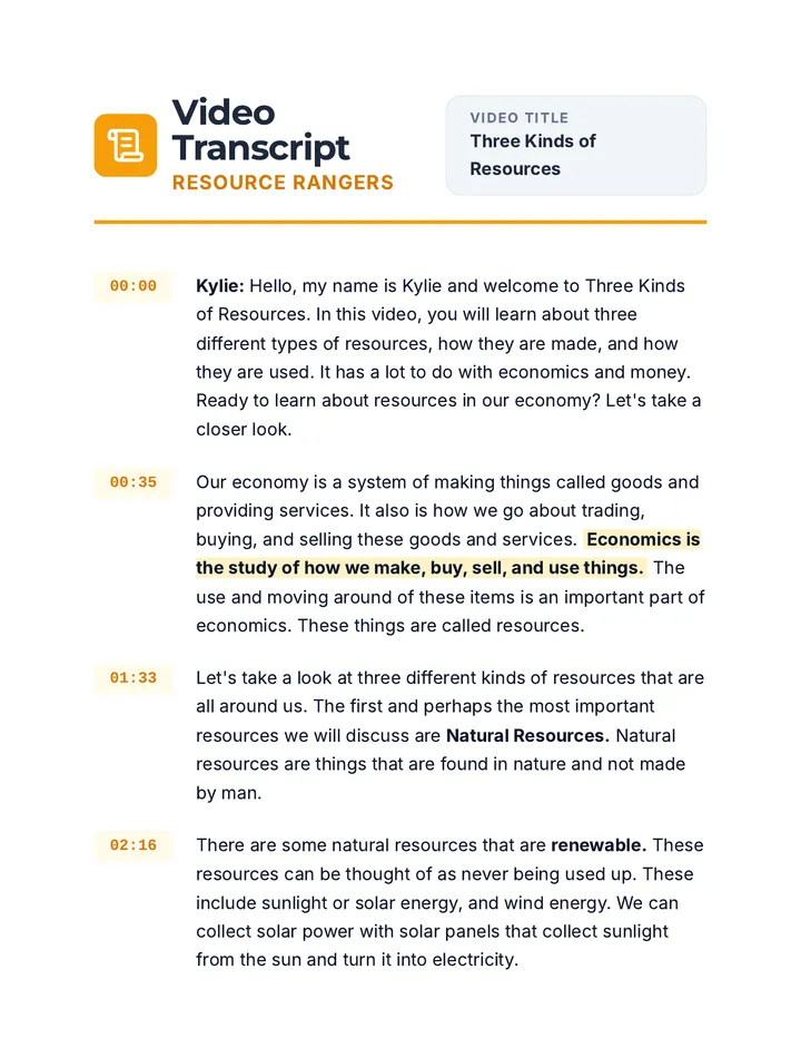 Resource Rangers Video Transcript