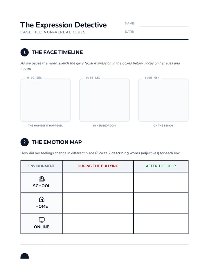 Expression Detective Log Worksheet