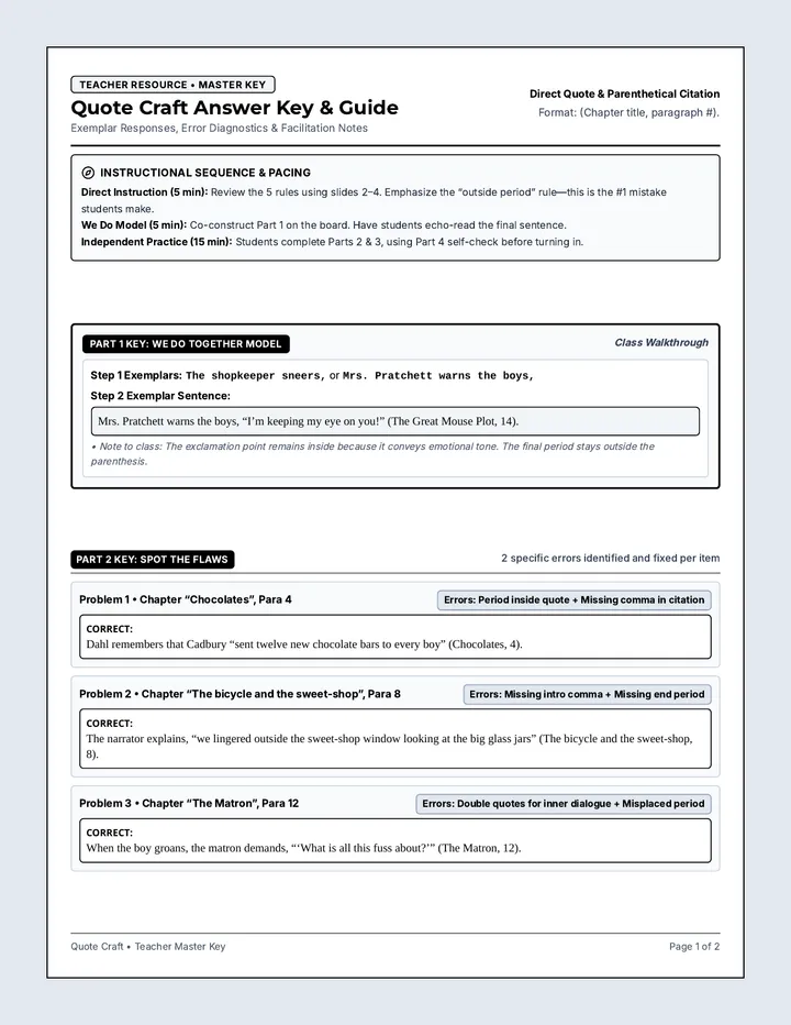 Citation Practice Key