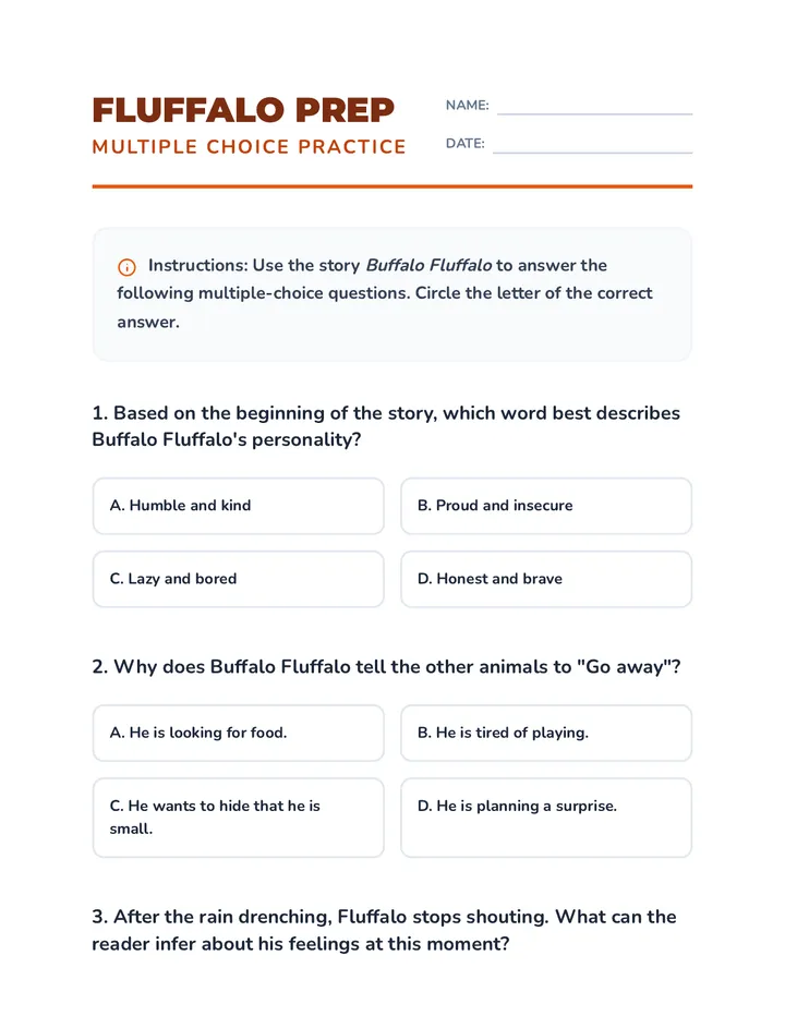Fluffalo Student Worksheet