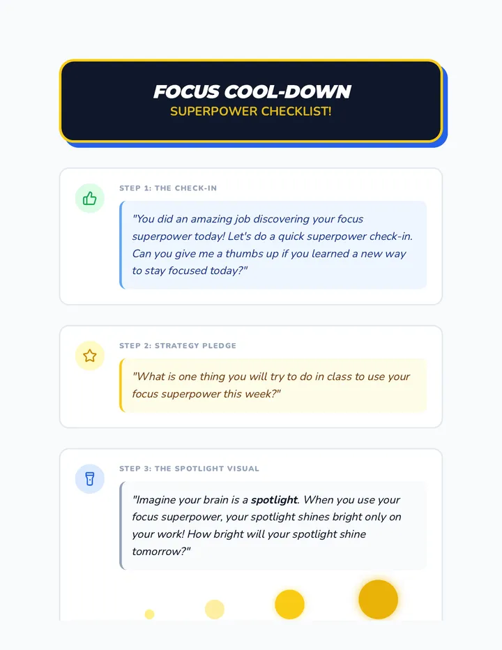 Focus Cool Down Checklist
