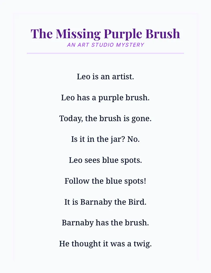 Art Mystery Story Document