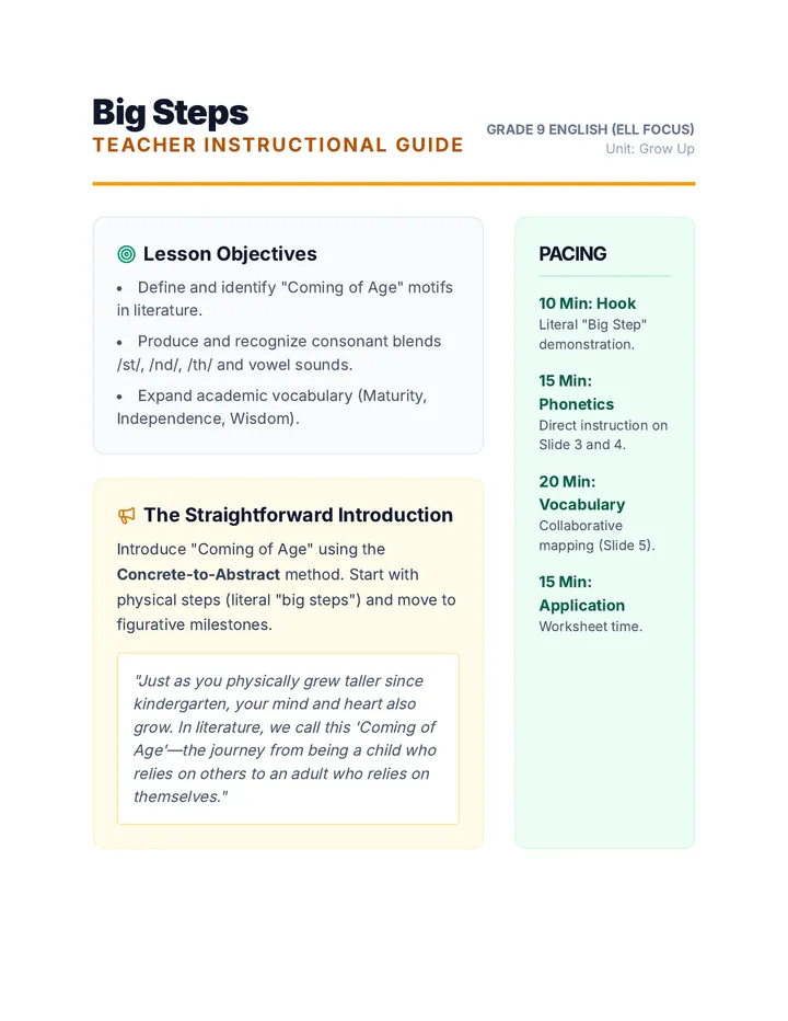 Big Steps Teacher Guide