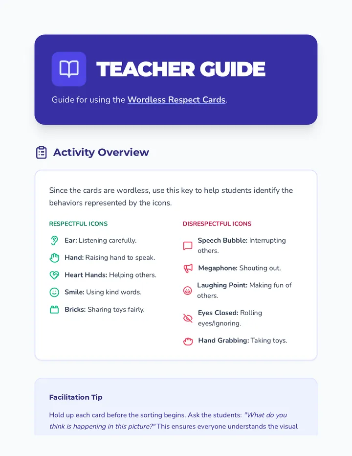 Respect Teacher Guide Visuals