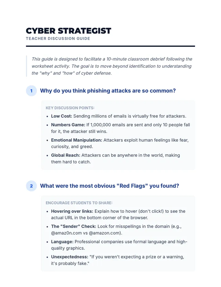 Phishing Awareness Discussion Guide