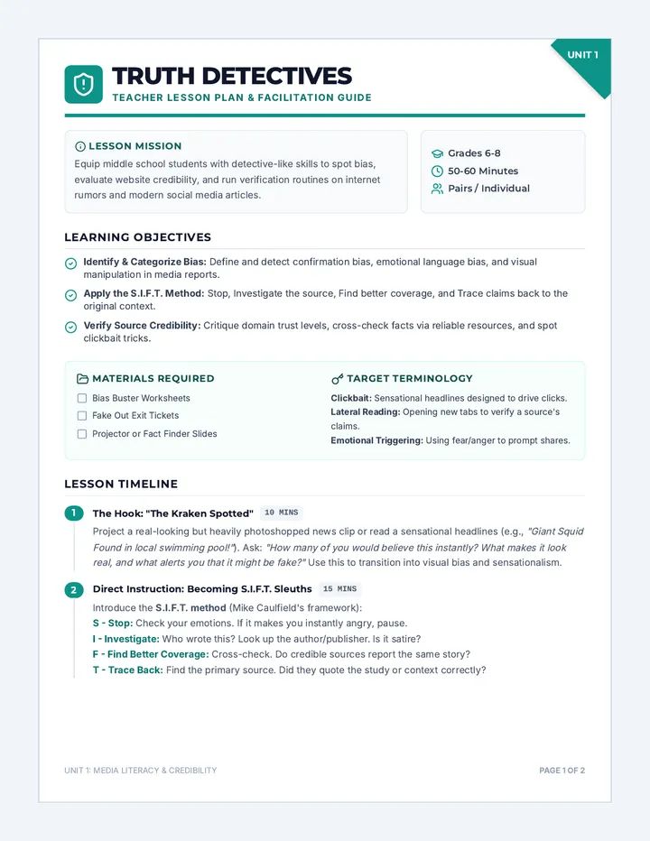 Source Sifter Teacher Guide