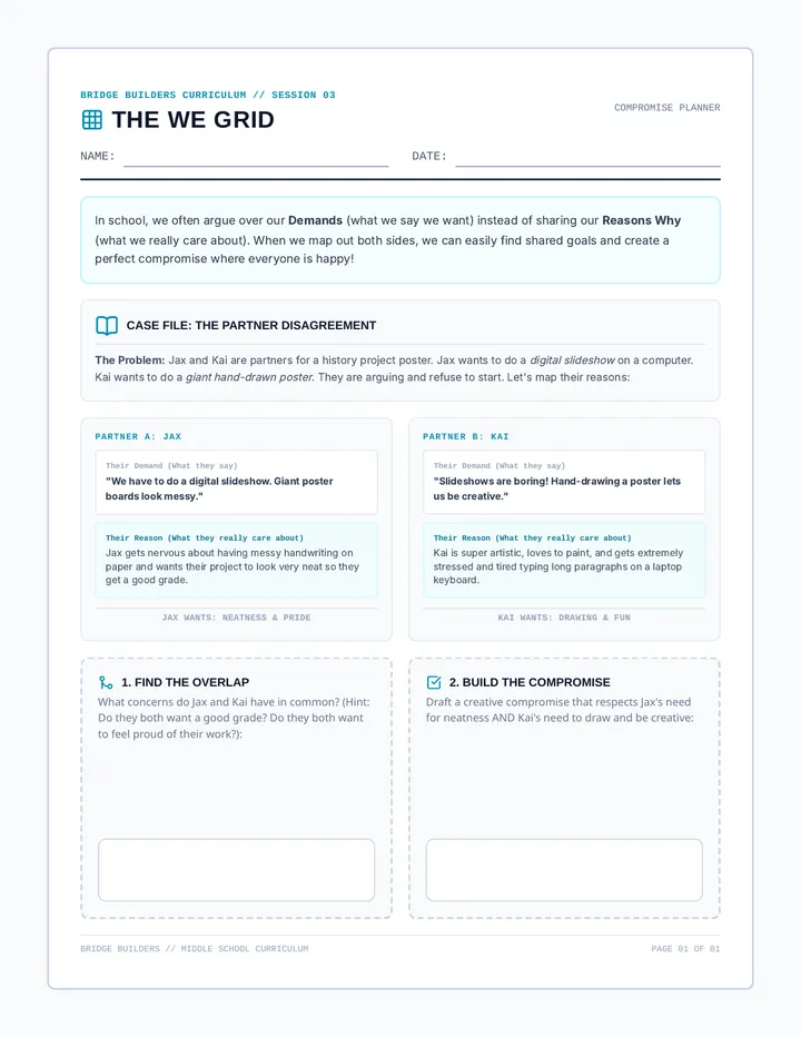 We Grid Activity Sheet