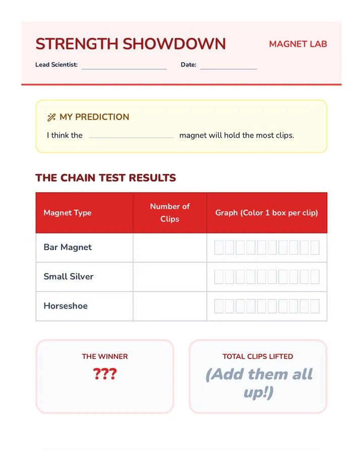 Strength Showdown Worksheet
