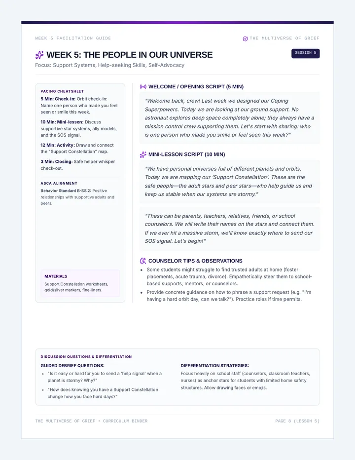 Support Constellation Counselor Guide
