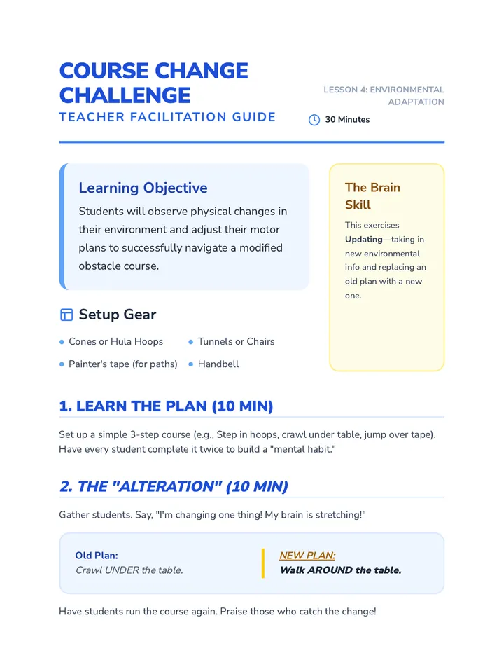 Course Change Challenge Teacher Guide
