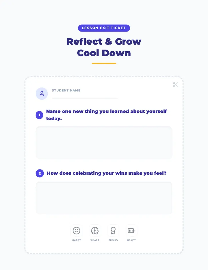 Reflect and Grow Exit Ticket
