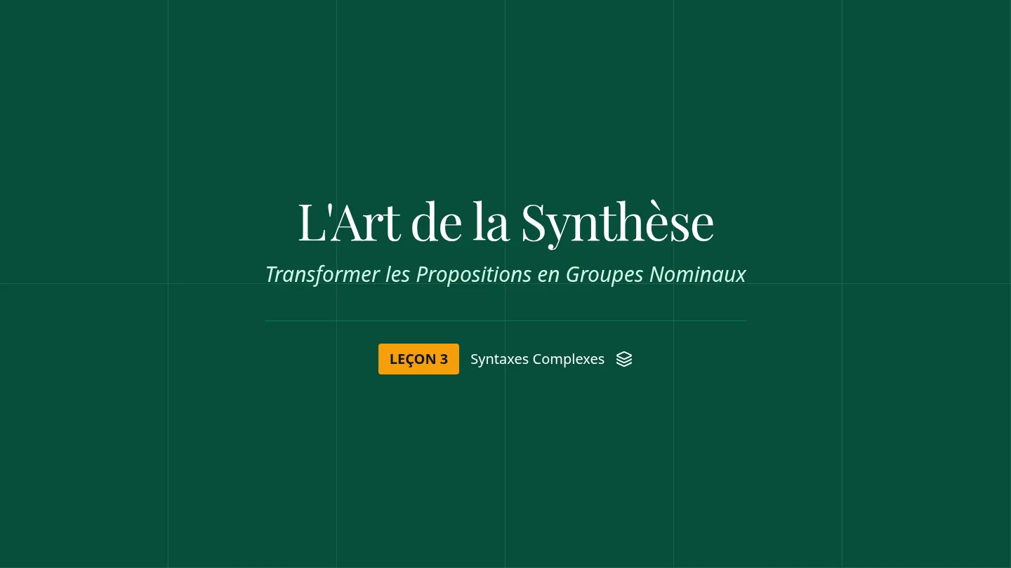 L Art de la Synthèse Slides