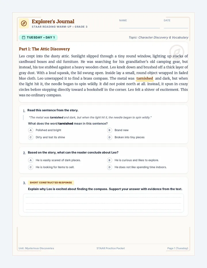 Whispering Compass Warmup Packet