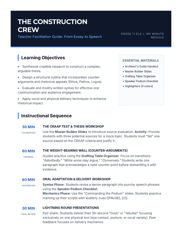 Construction Crew Lesson Plan