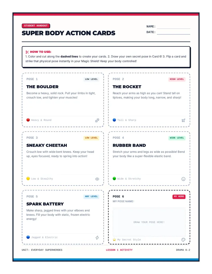 Super Body Action Cards