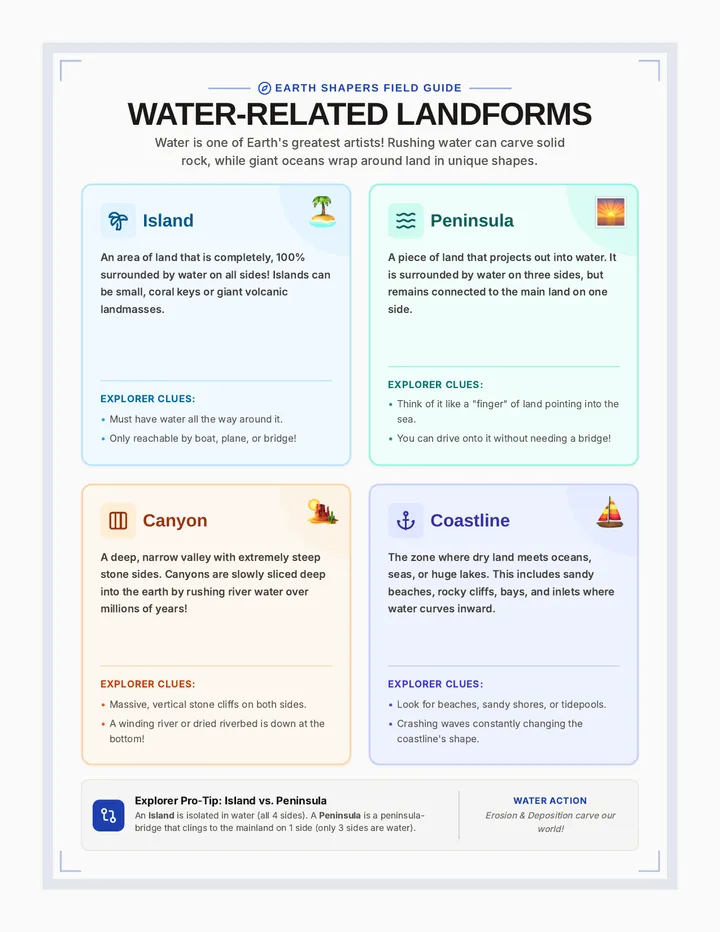 Water Related Landforms Anchor Chart