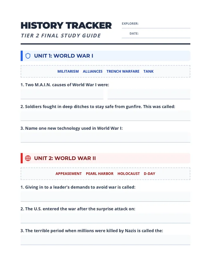 History Tracker Tier 2 Guide