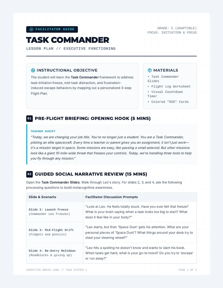 Task Commander Lesson Plan