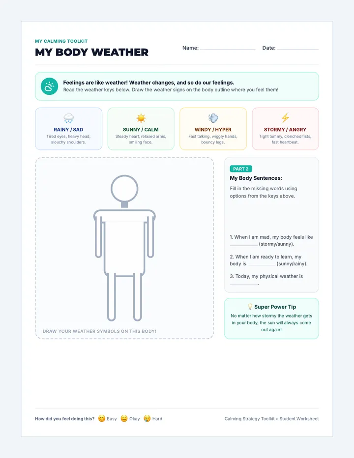Body Weather Worksheet