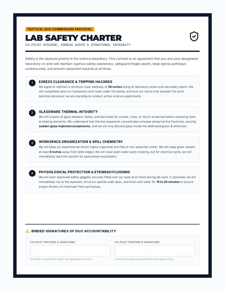 Safety Gear Contract and Quiz