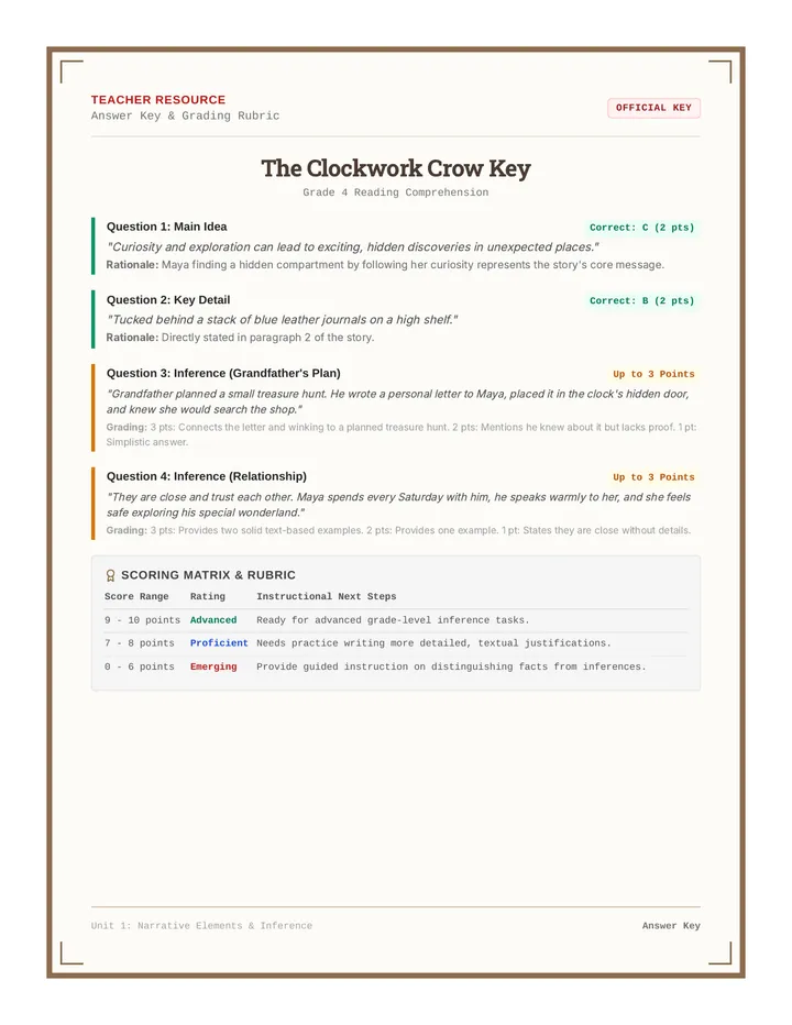 Clockwork Crow Answer Key