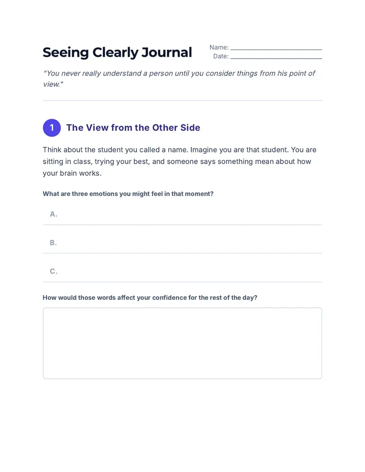 Seeing Clearly Journal