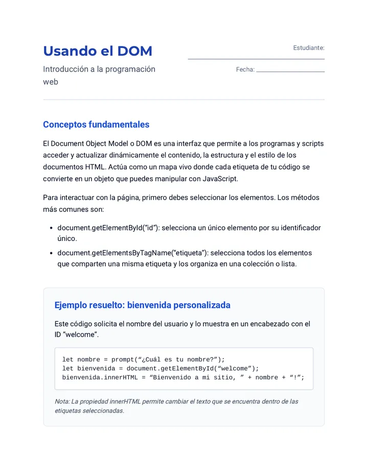 Manipulación Dinámica Guía Estudiante